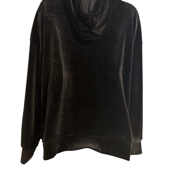 NWT GreenTea Midnight Black Velour Hoodie  MEDIUM   #7 - Picture 7 of 12